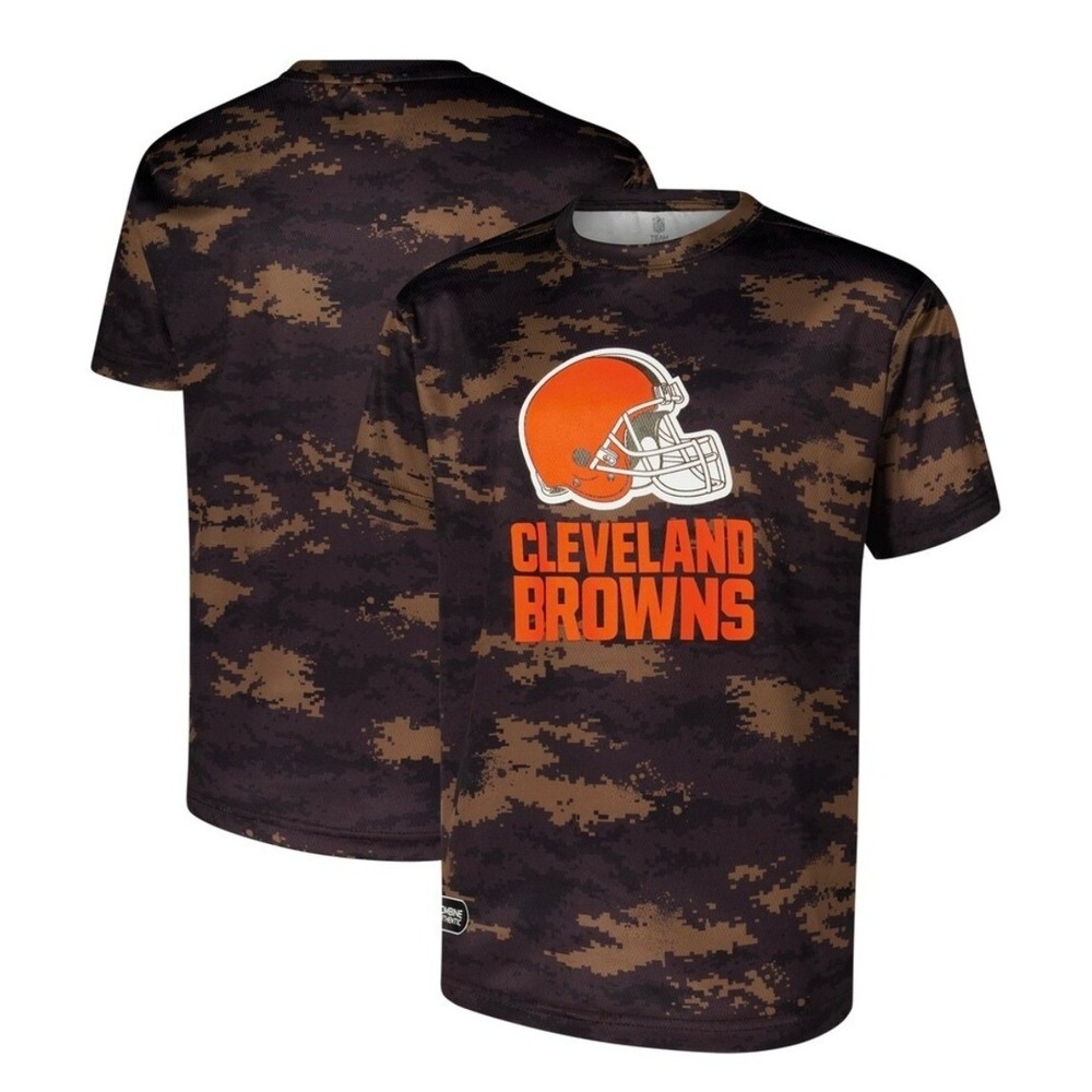 NFL Team Apparel Cleveland Browns Kids XL 18/20 Digital Camo Performance T-Shirt
